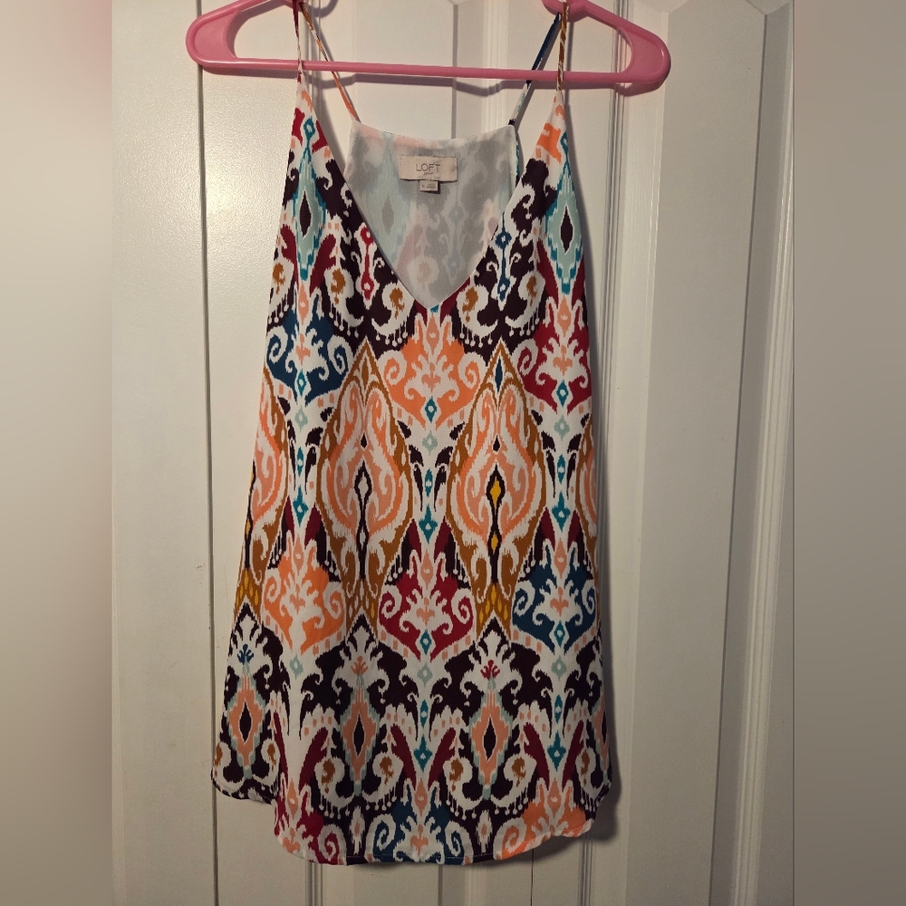 Ann Taylor Loft Multicolor Patterned Tank Top